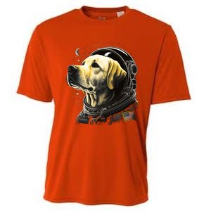 Outer Space Yellow Galaxy Astronaut Labrador Retriever Cute Gift Cooling Performance Crew T-Shirt