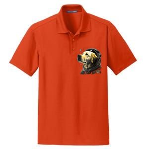 Outer Space Yellow Galaxy Astronaut Labrador Retriever Cute Gift Dry Zone Grid Polo