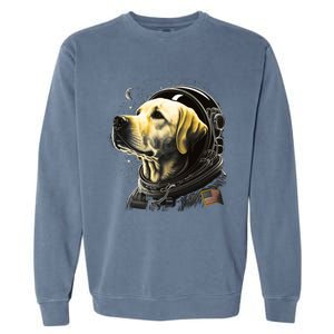 Outer Space Yellow Galaxy Astronaut Labrador Retriever Cute Gift Garment-Dyed Sweatshirt