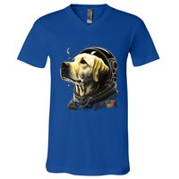 Outer Space Yellow Galaxy Astronaut Labrador Retriever Cute Gift V-Neck T-Shirt