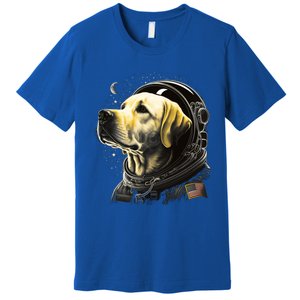 Outer Space Yellow Galaxy Astronaut Labrador Retriever Cute Gift Premium T-Shirt