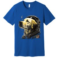 Outer Space Yellow Galaxy Astronaut Labrador Retriever Cute Gift Premium T-Shirt