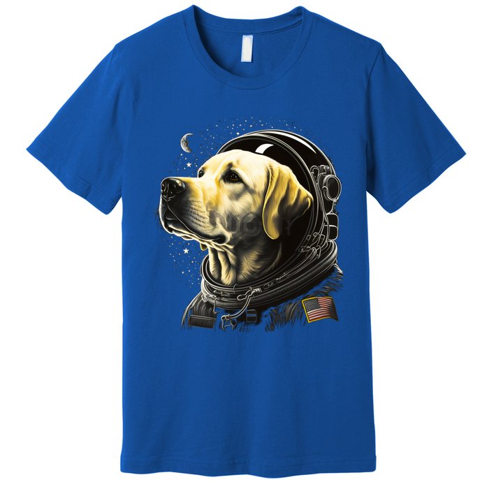 Outer Space Yellow Galaxy Astronaut Labrador Retriever Cute Gift Premium T-Shirt