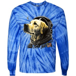 Outer Space Yellow Galaxy Astronaut Labrador Retriever Cute Gift Tie-Dye Long Sleeve Shirt