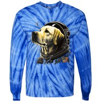 Outer Space Yellow Galaxy Astronaut Labrador Retriever Cute Gift Tie-Dye Long Sleeve Shirt