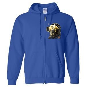 Outer Space Yellow Galaxy Astronaut Labrador Retriever Cute Gift Full Zip Hoodie