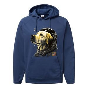 Outer Space Yellow Galaxy Astronaut Labrador Retriever Cute Gift Performance Fleece Hoodie