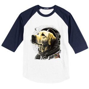 Outer Space Yellow Galaxy Astronaut Labrador Retriever Cute Gift Baseball Sleeve Shirt