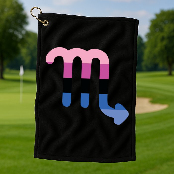 Omnisexual Scorpio Zodiac Sign Omnisexual Pride Flag Cool Gift Golf Towel