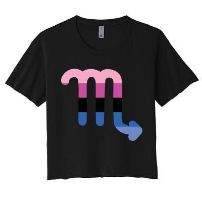 Omnisexual Scorpio Zodiac Sign Omnisexual Pride Flag Cool Gift Crop Top