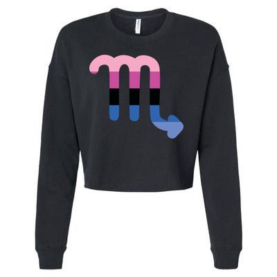 Omnisexual Scorpio Zodiac Sign Omnisexual Pride Flag Cool Gift Cropped Pullover Crew