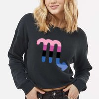 Omnisexual Scorpio Zodiac Sign Omnisexual Pride Flag Cool Gift Cropped Pullover Crew