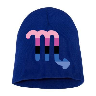 Omnisexual Scorpio Zodiac Sign Omnisexual Pride Flag Cool Gift Short Acrylic Beanie