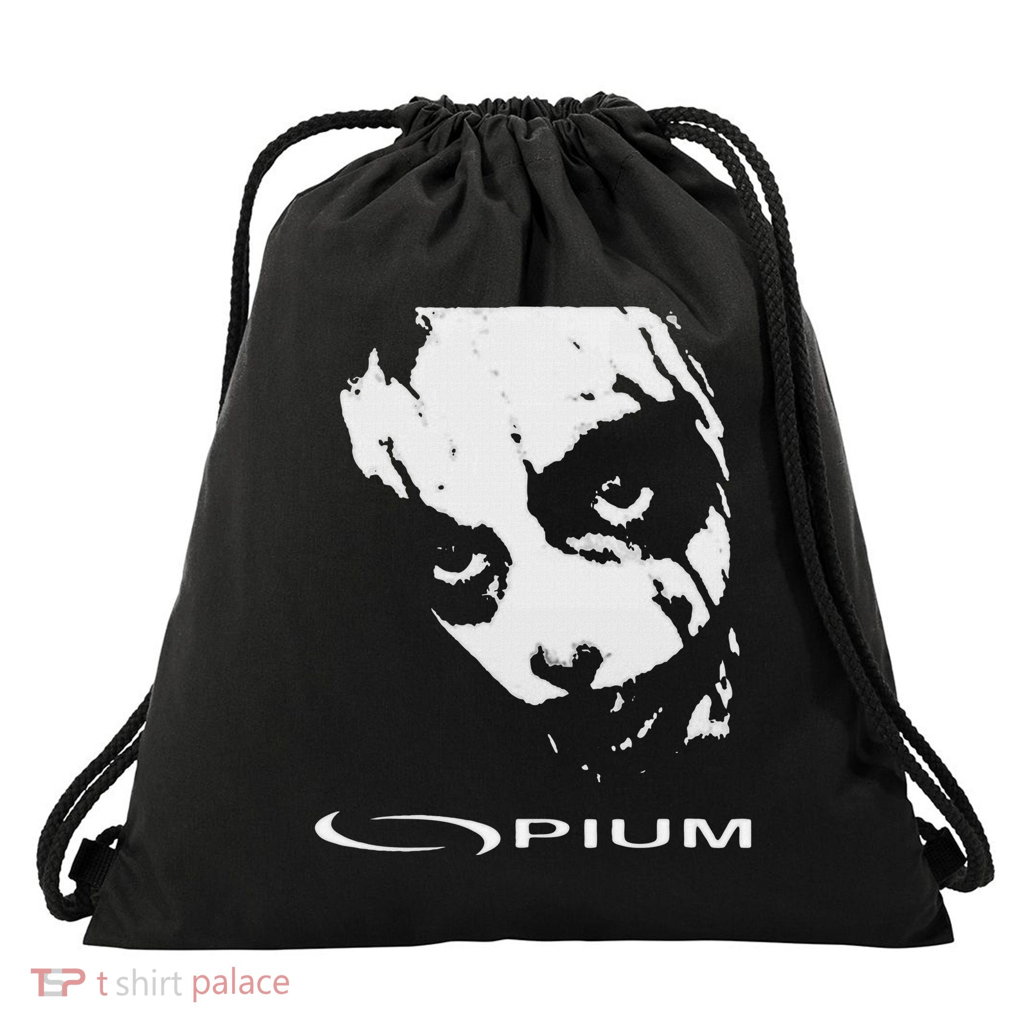 Opium Text 00pium Rage Music Rock Rap Hip Hop Trap Rockstars Drawstring Bag