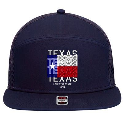 Original Texas 1845 Logo 7 Panel Mesh Trucker Snapback Hat