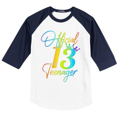 Office Teenager 13 Years Old 13th Birthday Gifts Baseball Sleeve Shirt