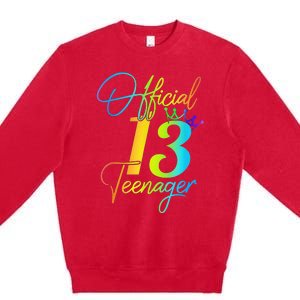 Office Teenager 13 Years Old 13th Birthday Gifts Premium Crewneck Sweatshirt