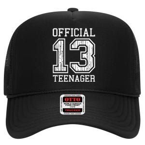 O.fficial Teenager 13th Birthday Gift High Crown Mesh Back Trucker Hat