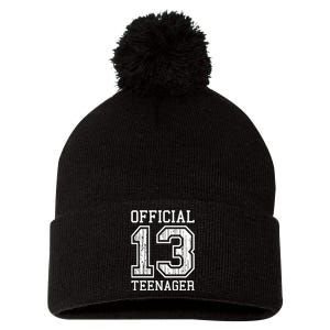 O.fficial Teenager 13th Birthday Gift Pom Pom 12in Knit Beanie