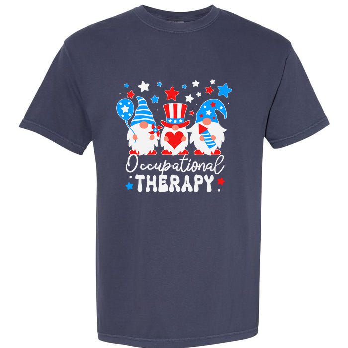 Occupational Therapy 4th Of July Gnomes Funny Ot Therapist Garment-Dyed Heavyweight T-Shirt