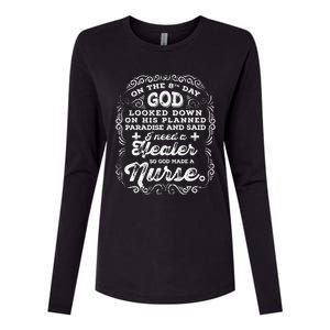 On The 8th Day God Made A Nurse, Nurses Week Cute Womens Cotton Relaxed Long Sleeve T-Shirt