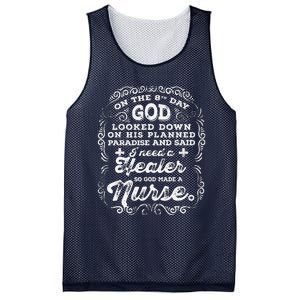 On The 8th Day God Made A Nurse, Nurses Week Cute Mesh Reversible Basketball Jersey Tank