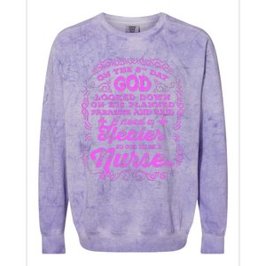 On The 8th Day God Made A Nurse, Nurses Week Funny Colorblast Crewneck Sweatshirt