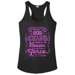 On The 8th Day God Made A Nurse, Nurses Week Funny Ladies PosiCharge Competitor Racerback Tank