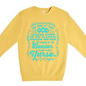 On The 8th Day God Made A Nurse, Nurses Week Gift Premium Crewneck Sweatshirt