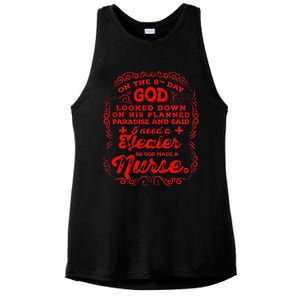 On The 8th Day God Made A Nurse, Nurses Week Ladies PosiCharge Tri-Blend Wicking Tank