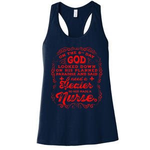 On The 8th Day God Made A Nurse, Nurses Week Women's Racerback Tank