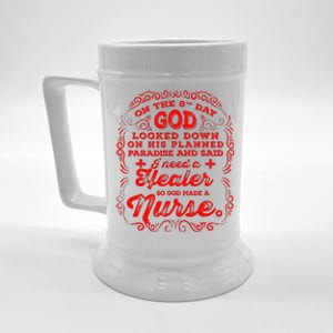 On The 8th Day God Made A Nurse, Nurses Week Beer Stein