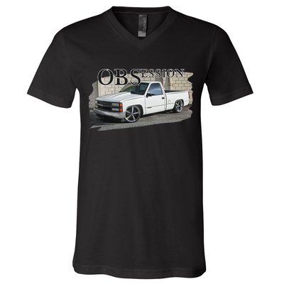 Obs Truck 90s Single Cab Lowered 1500 Truck Car Enthusiast V-Neck T-Shirt
