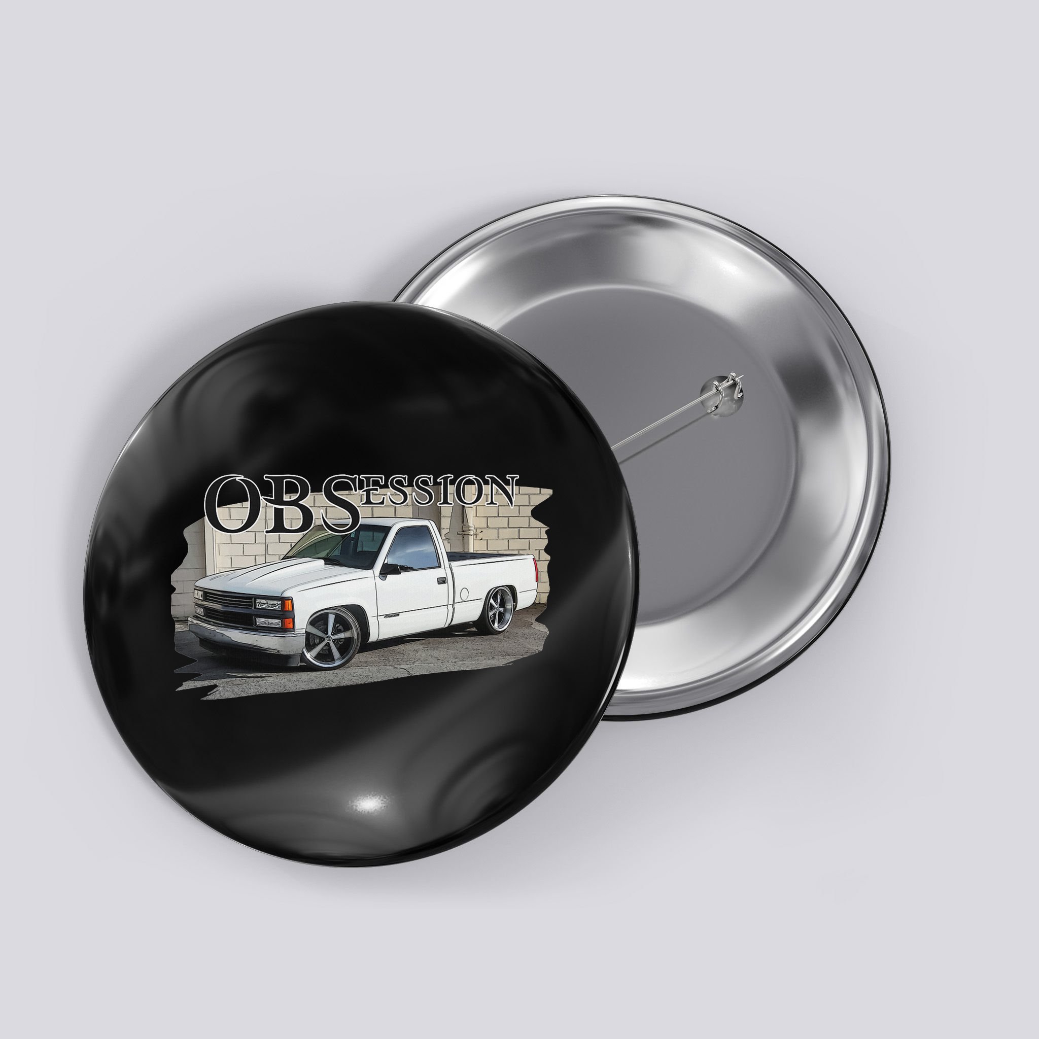 Obs Truck 90s Single Cab Lowered 1500 Truck Car Enthusiast Button