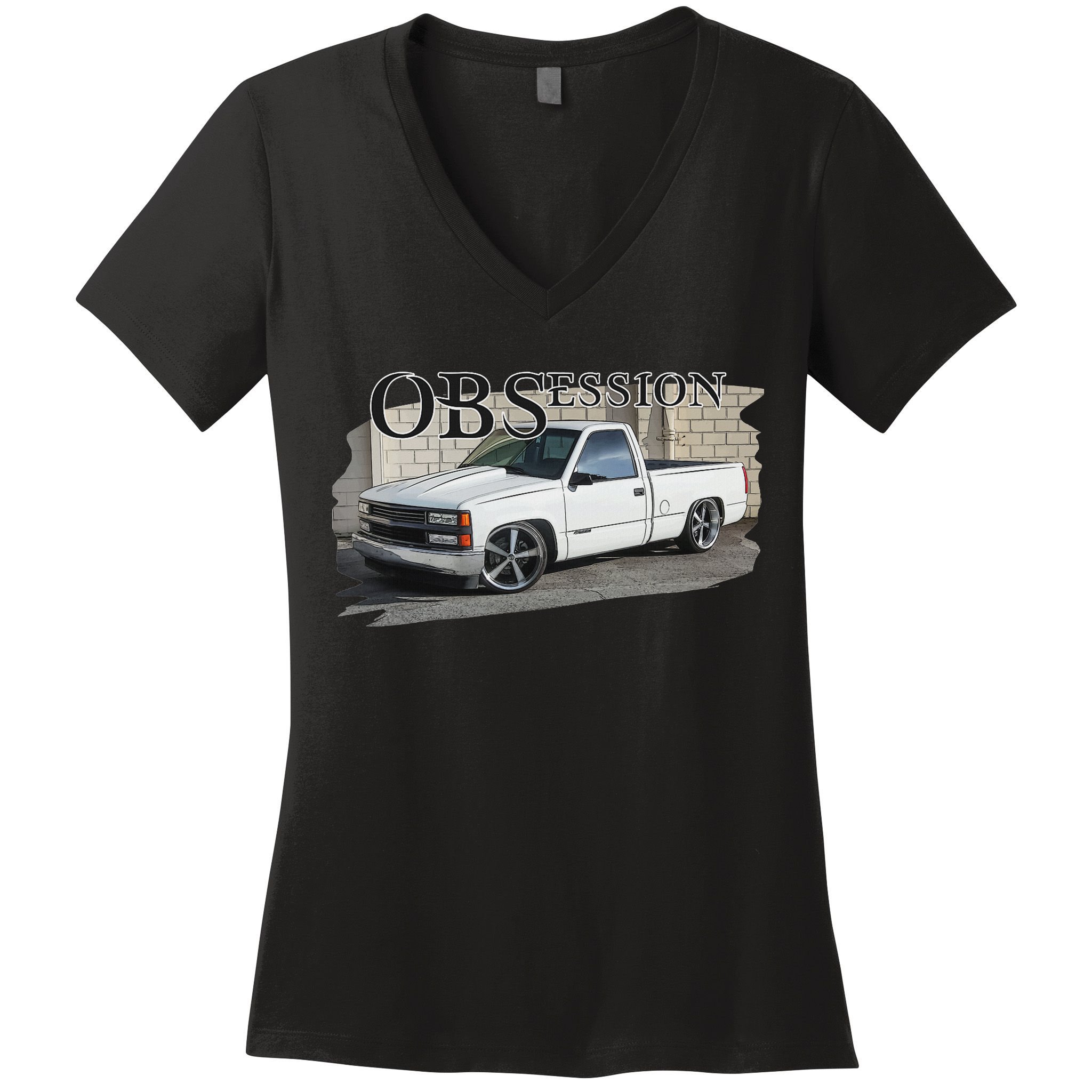 Obs Truck 90s Single Cab Lowered 1500 Truck Car Enthusiast Women's V-Neck T-Shirt