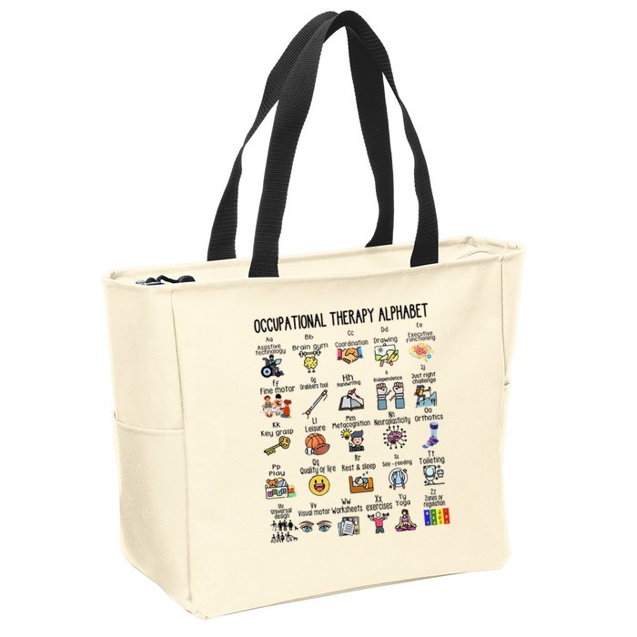 Occupational Therapy Alphabet OT Therapist Teacher Assistant Zip Tote Bag