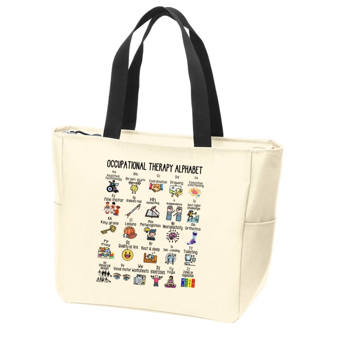Occupational Therapy Alphabet OT Therapist Teacher Assistant Zip Tote Bag