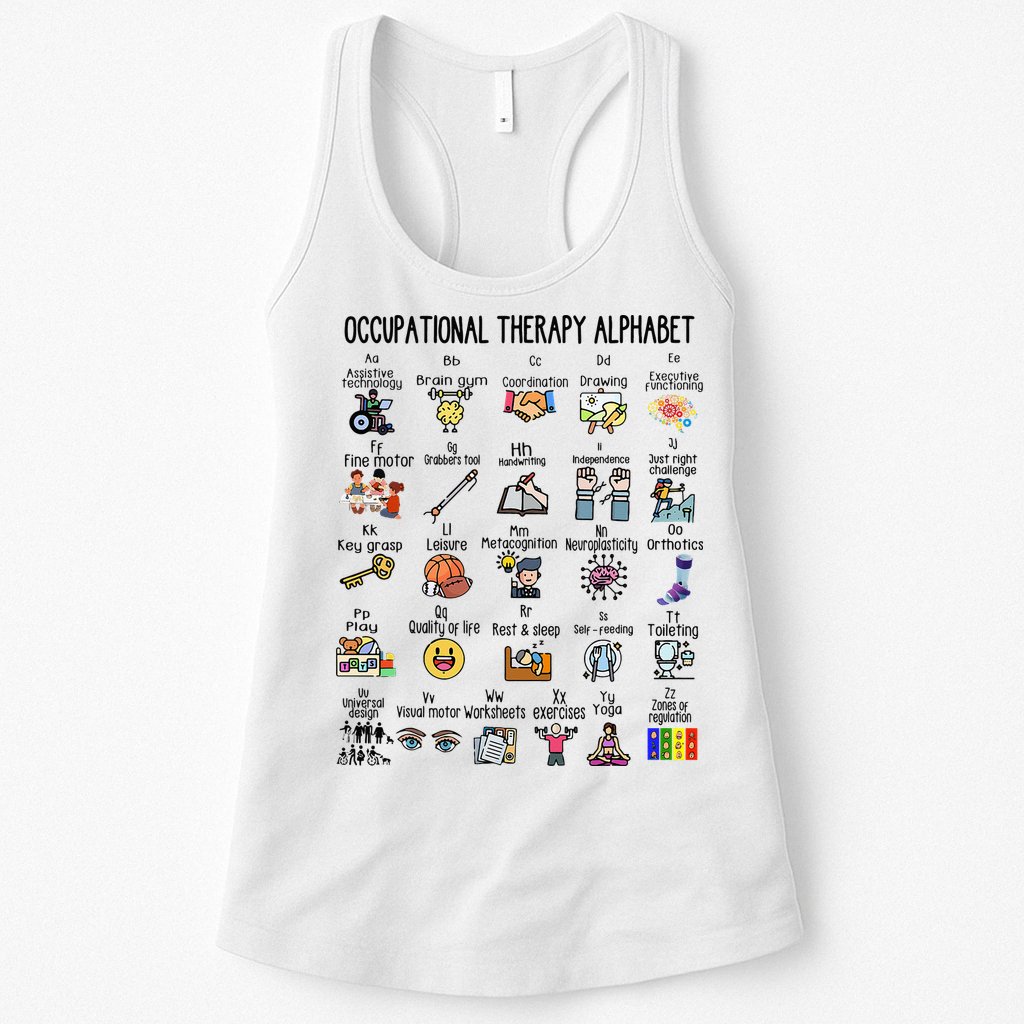 Occupational Therapy Alphabet OT Therapist Teacher Assistant Womens Tank Top