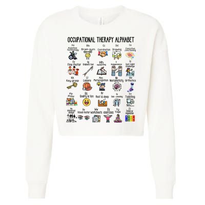 Occupational Therapy Alphabet OT Therapist Teacher Assistant Cropped Pullover Crew