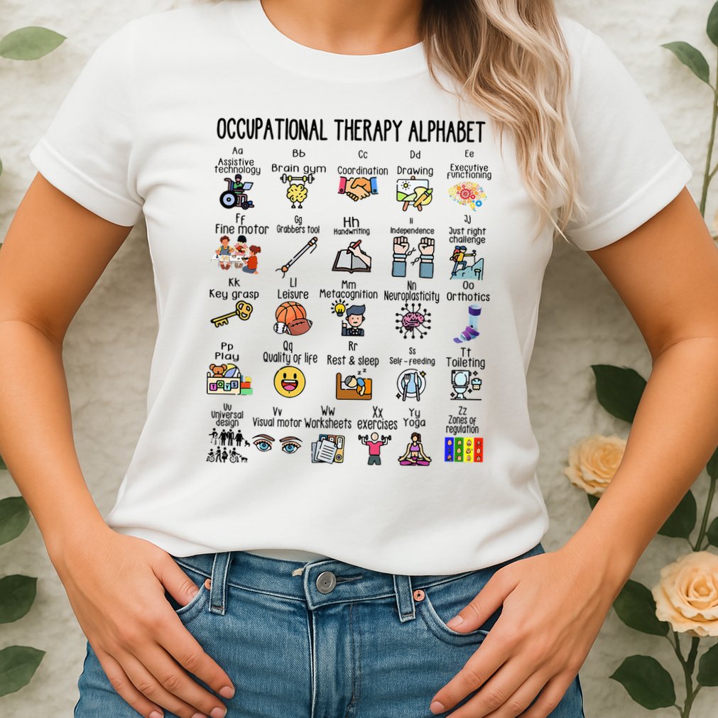Occupational Therapy Alphabet OT Therapist Teacher Assistant Womens T-Shirt