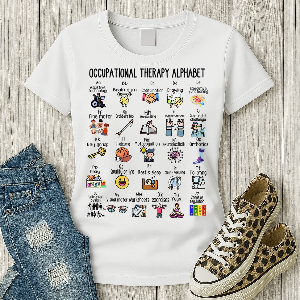 Occupational Therapy Alphabet OT Therapist Teacher Assistant Womens T-Shirt