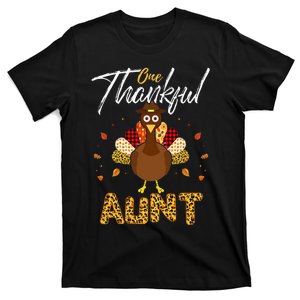 One Thankful Aunt Auntie Turkey Thanksgiving Family gift T-Shirt