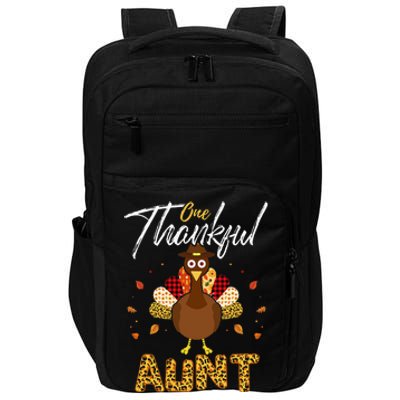 One Thankful Aunt Auntie Turkey Thanksgiving Family gift Impact Tech Backpack