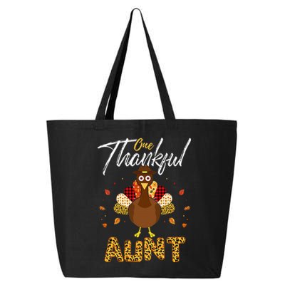 One Thankful Aunt Auntie Turkey Thanksgiving Family gift 25L Jumbo Tote