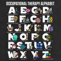 Occupational Therapy Alphabet Educational Ot Therapist Abcs 7 Panel Mesh Trucker Snapback Hat