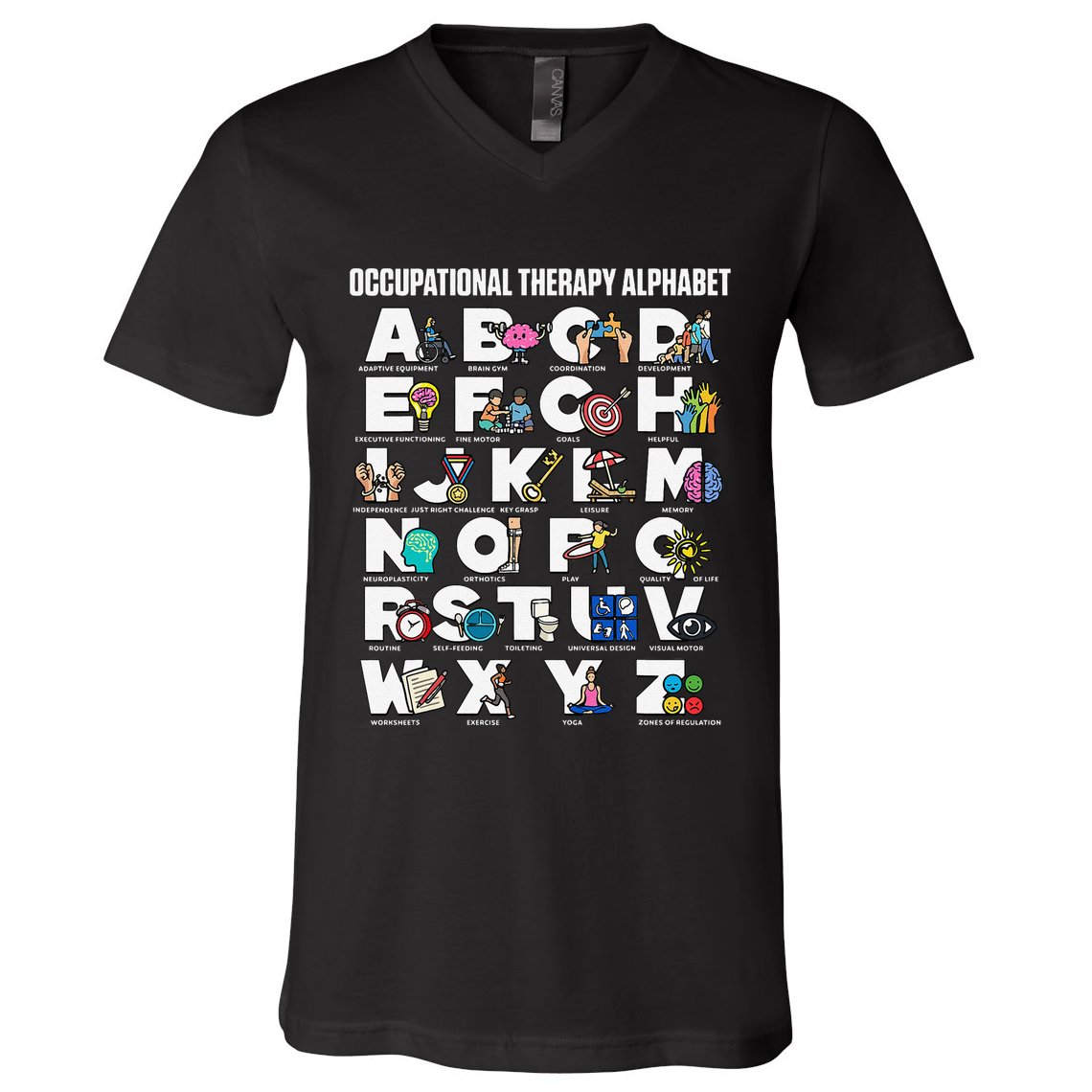 Occupational Therapy Alphabet Educational Ot Therapist Abcs V-Neck T-Shirt