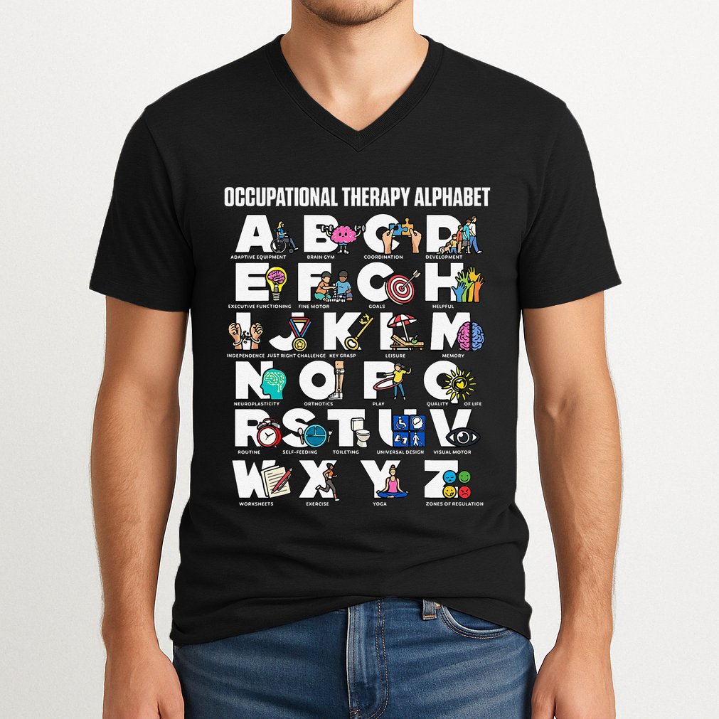 Occupational Therapy Alphabet Educational Ot Therapist Abcs V-Neck T-Shirt