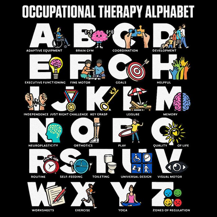 Occupational Therapy Alphabet Educational Ot Therapist Abcs Toddler T-Shirt