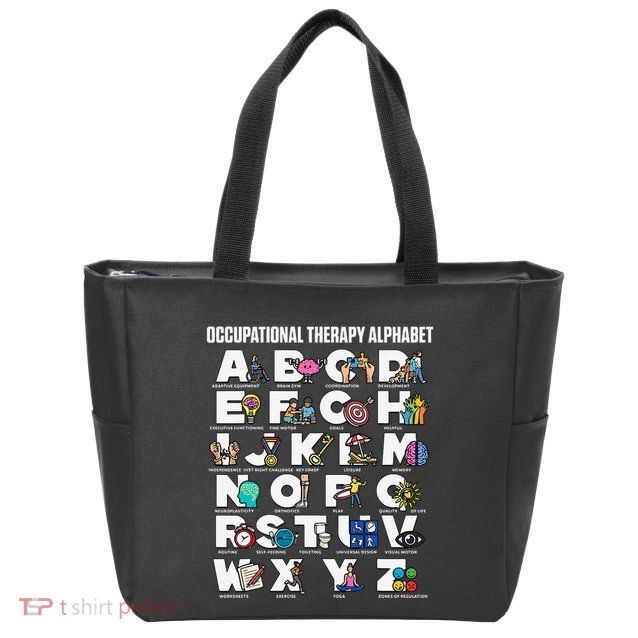Occupational Therapy Alphabet Educational Ot Therapist Abcs Zip Tote Bag