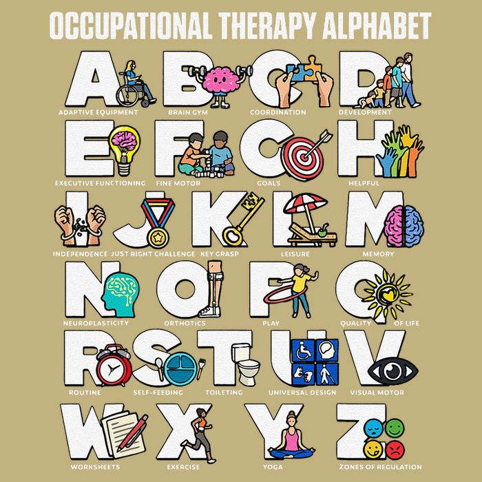 Occupational Therapy Alphabet Educational Ot Therapist Abcs T-Shirt